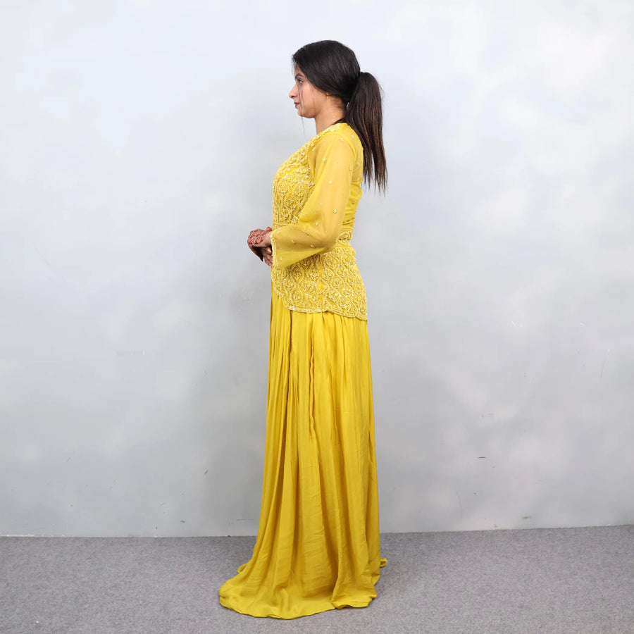 Yellow Peplum Top with Divider
