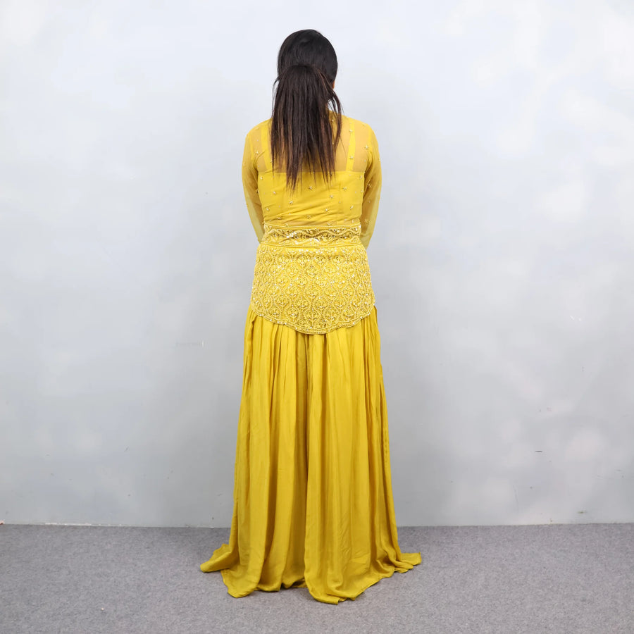 Yellow Peplum Top with Divider