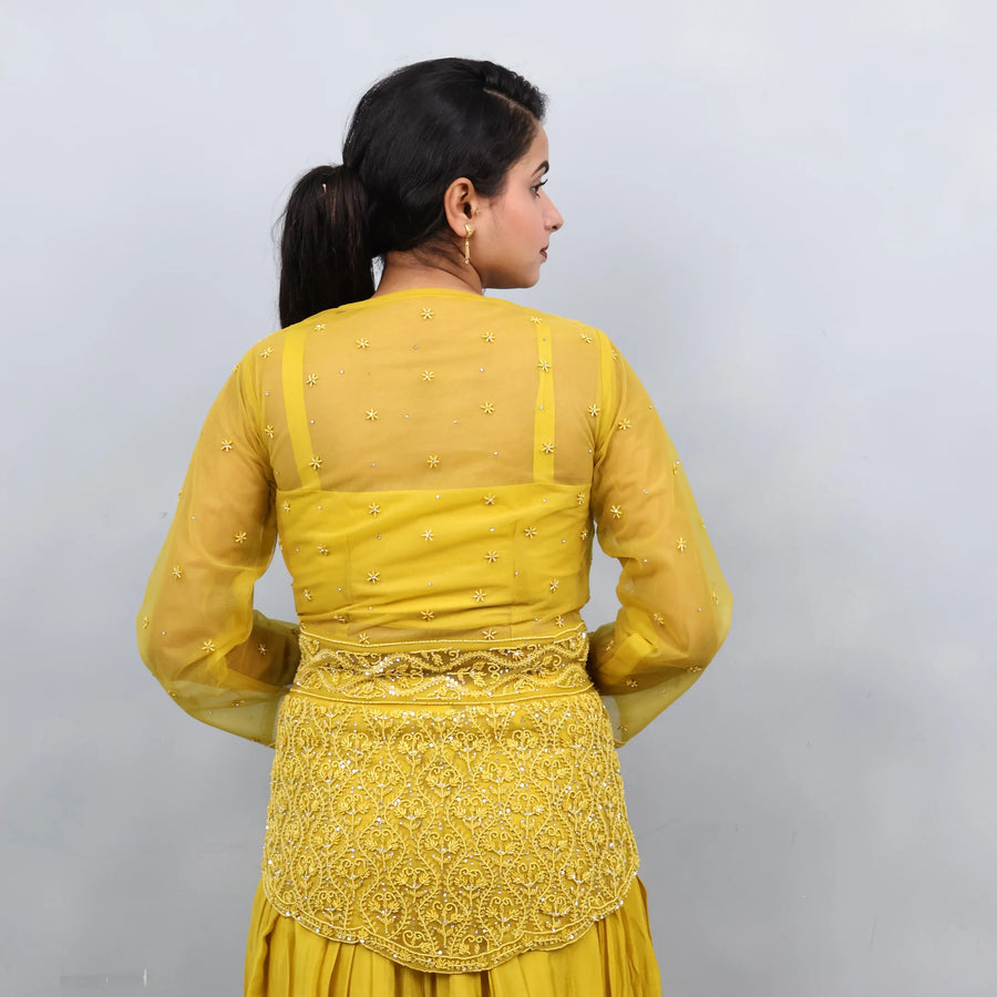 Yellow Peplum Top with Divider