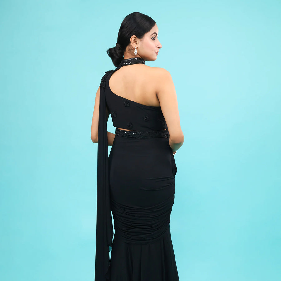 One-shoulder designer Drape Gown