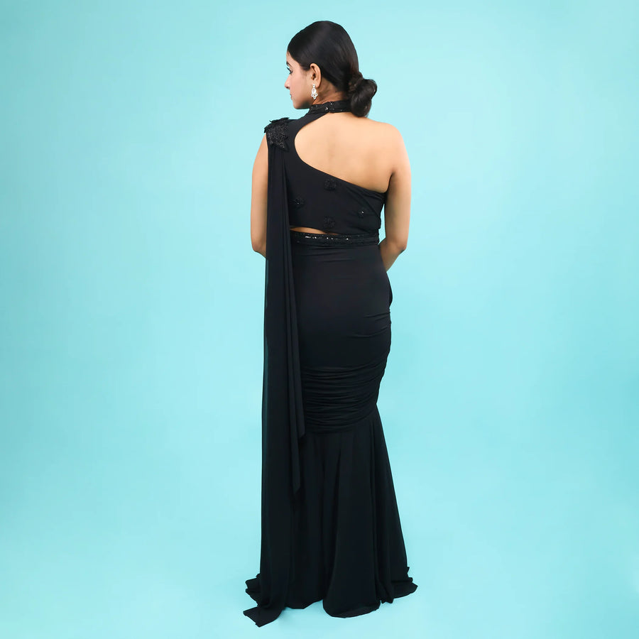 One-shoulder designer Drape Gown