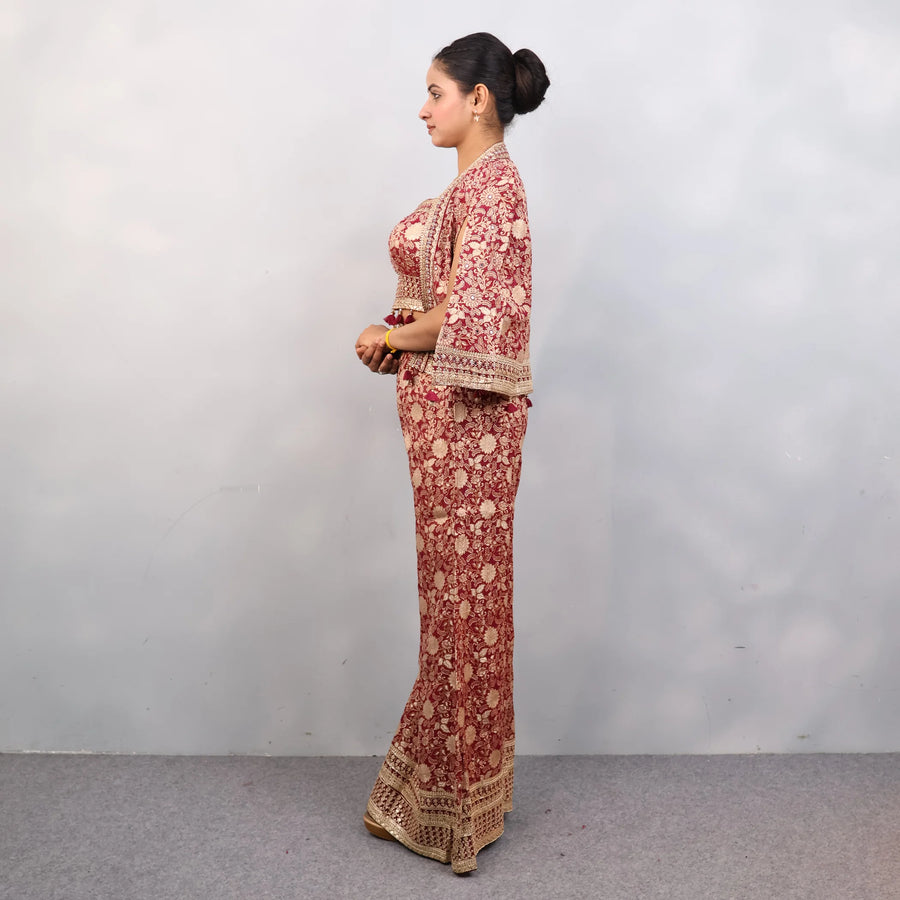 Glam in Layers: Sharara Set with Shoulder Jacket