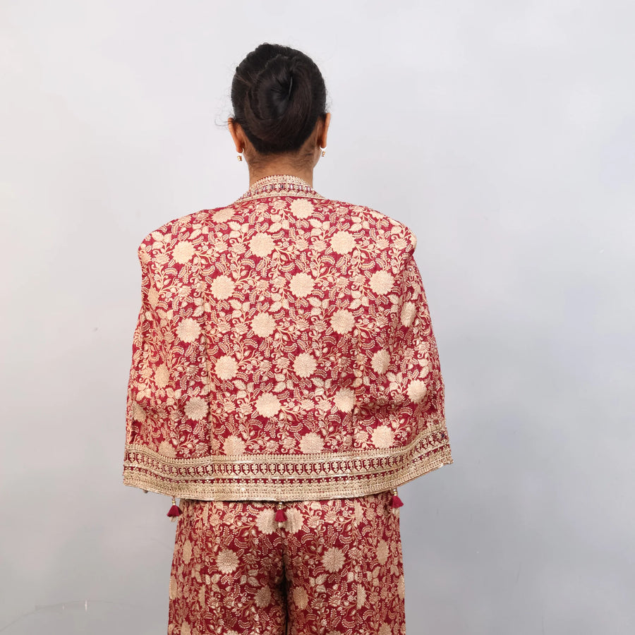Glam in Layers: Sharara Set with Shoulder Jacket