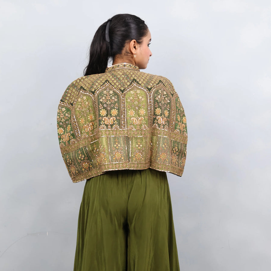 Stylish Sharara Crop Top with Jacket