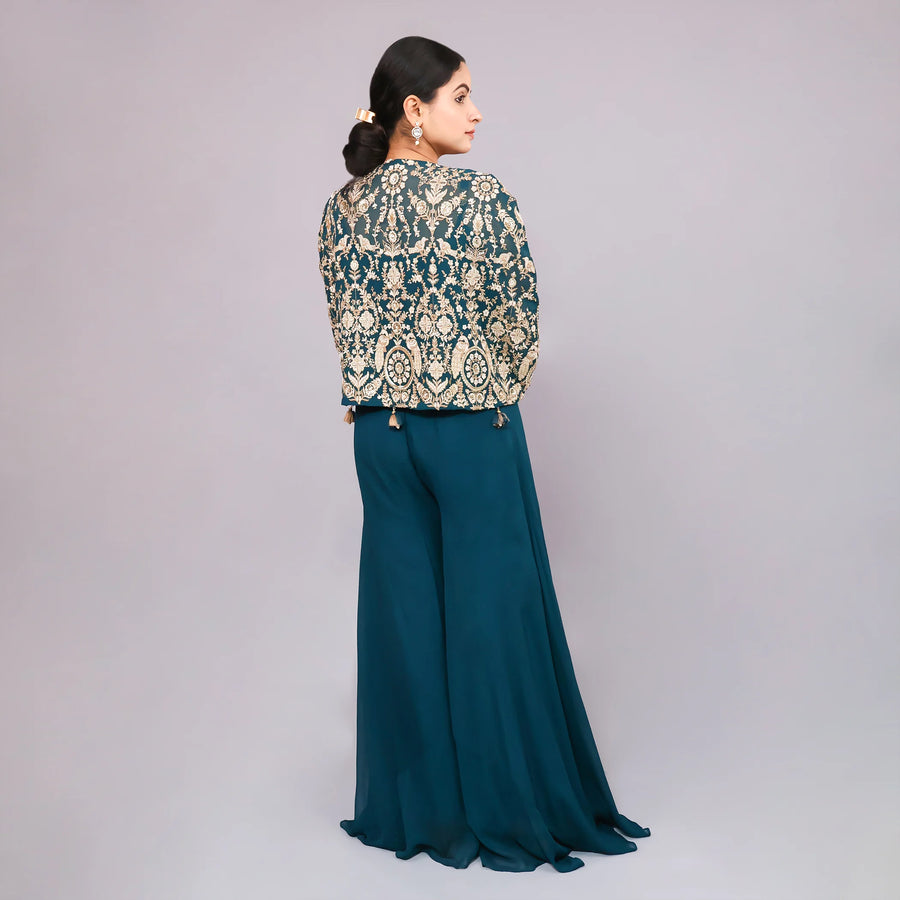 Crop Top Sharara with Jacket