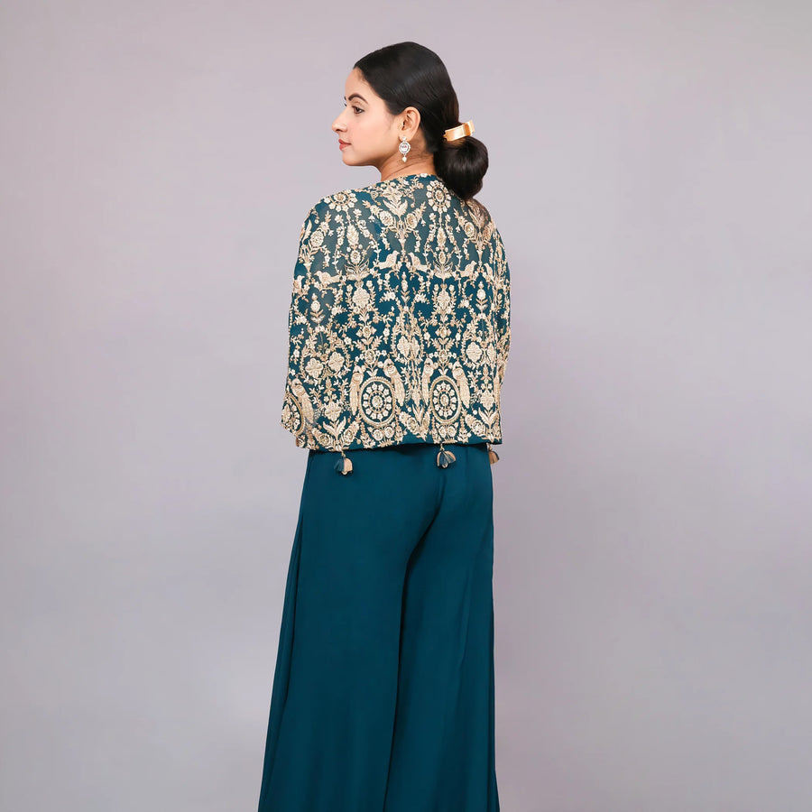 Crop Top Sharara with Jacket