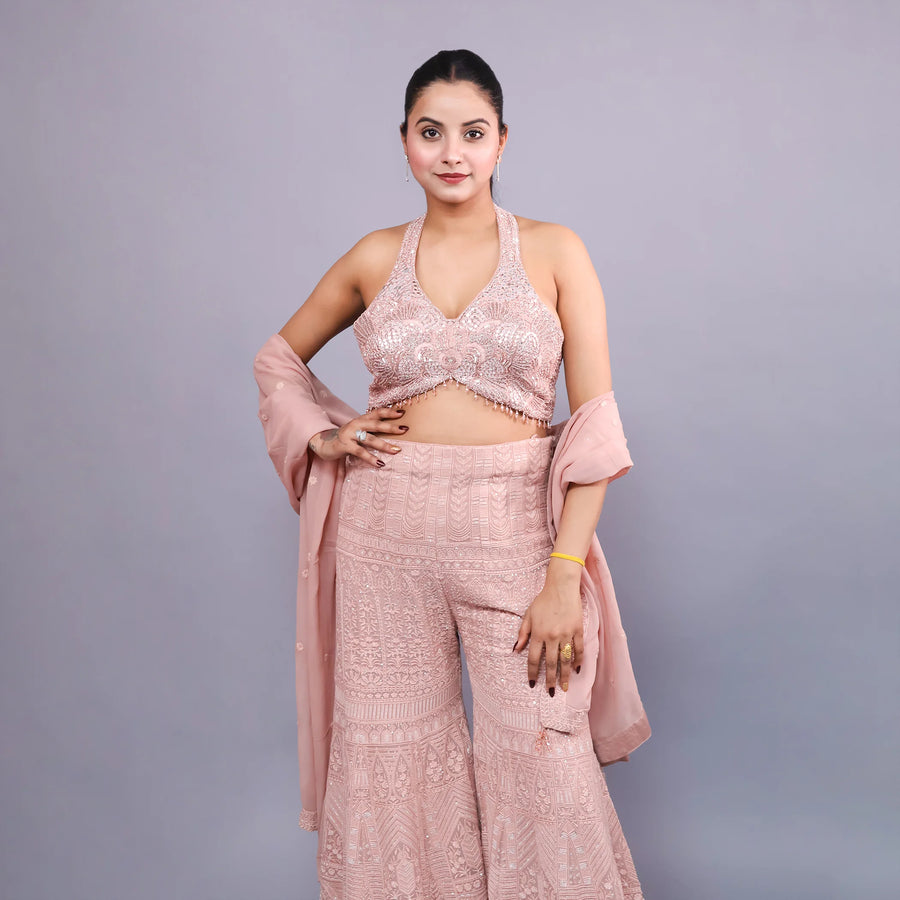 Crop Top Sharara in Indo-Western Style