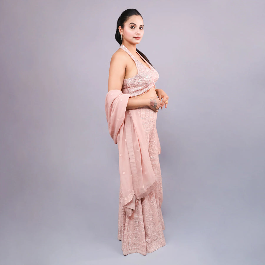 Crop Top Sharara in Indo-Western Style
