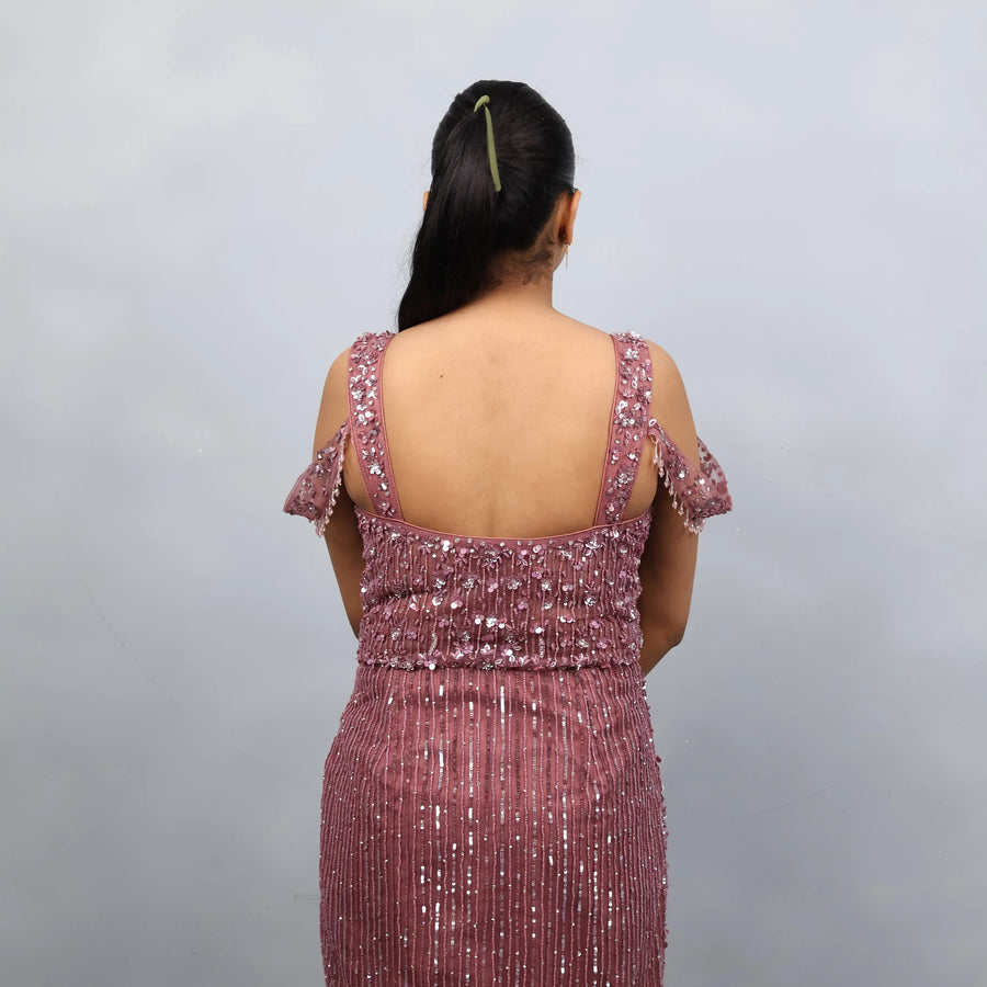 Designer Mauve Gown in Mermaid Style