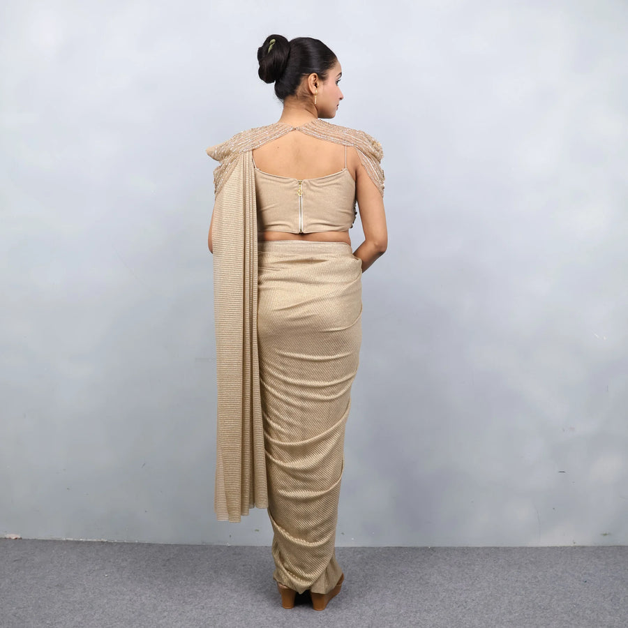 Drape Saree with Shoulder Cape