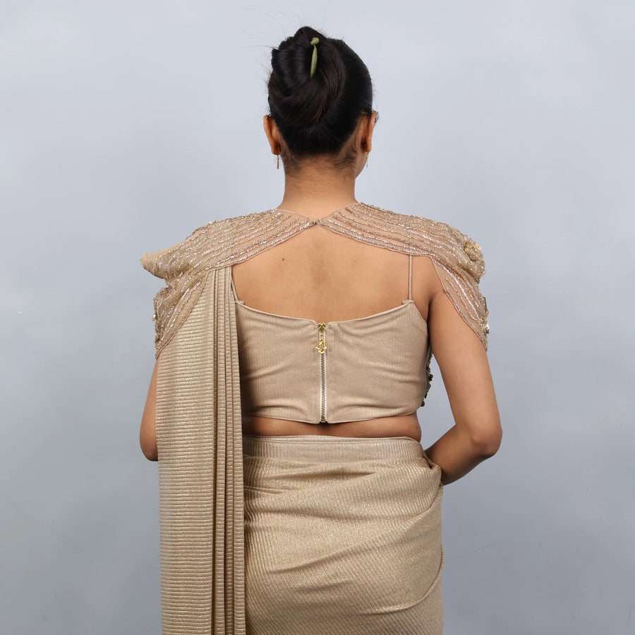Drape Saree with Shoulder Cape