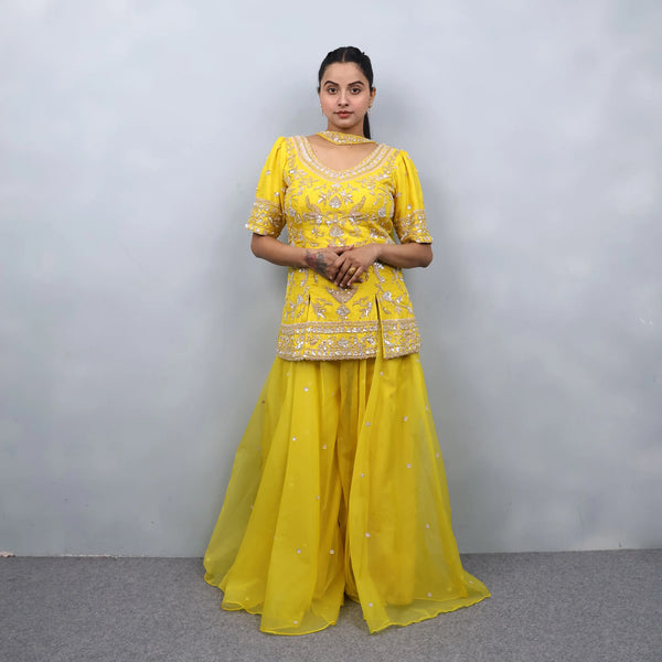 Straight Shirt Sharara With Choker Dupatta