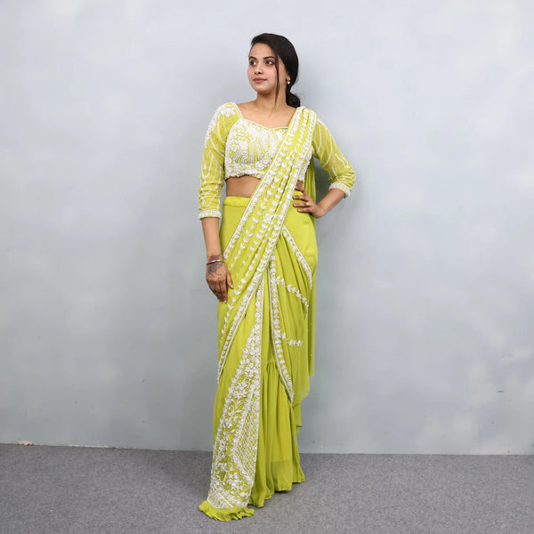 Lemon Drape Saree