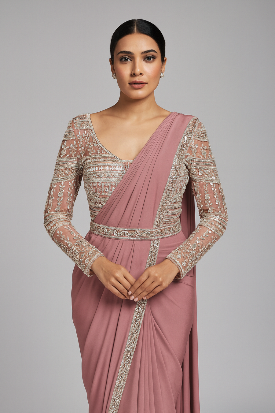 Indo-Western Stylish Drape Saree 