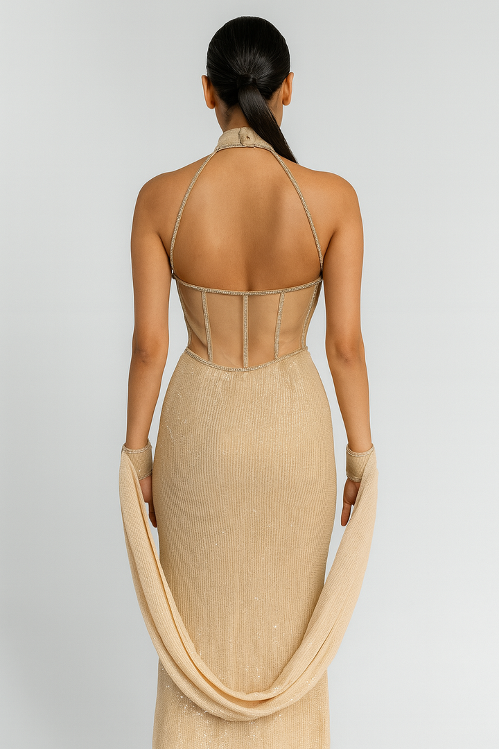 Indo Western Gown back profile 