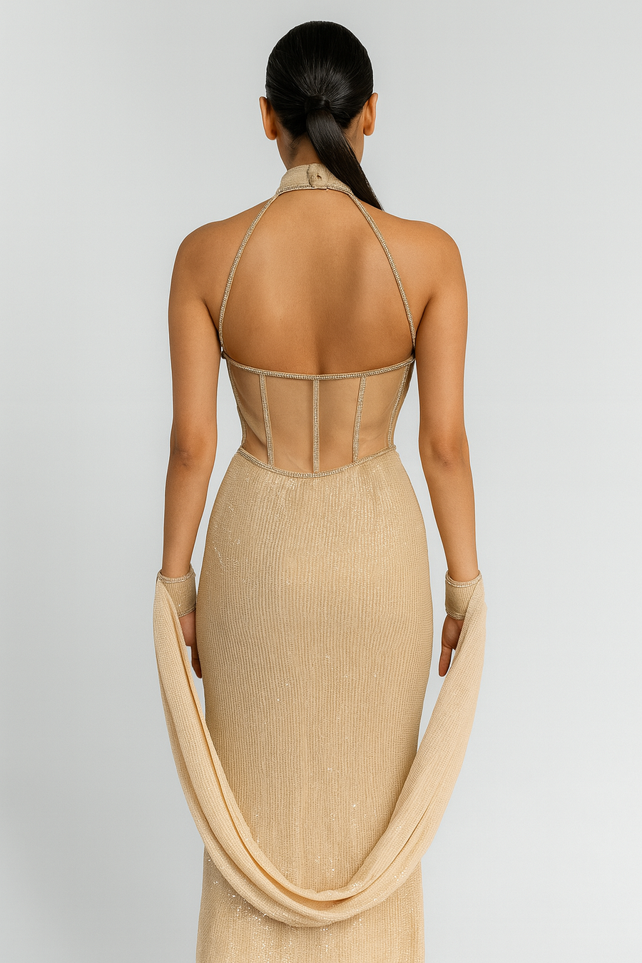 Indo Western Gown back profile 