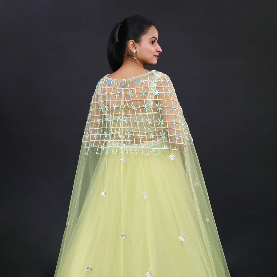 Indo Western Lehenga with Shrug- Vastrachowk