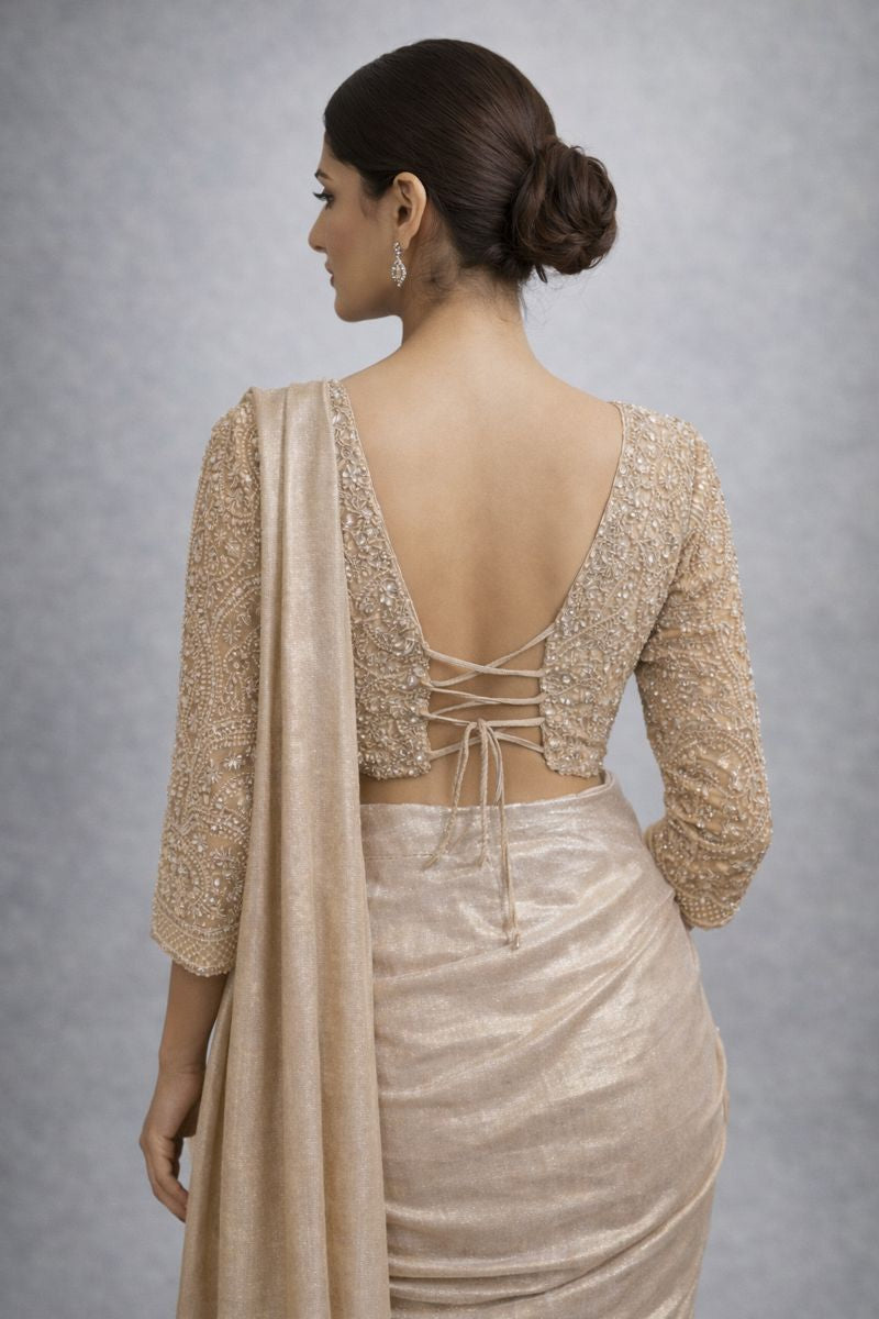 Ivory Pre Drape Saree 