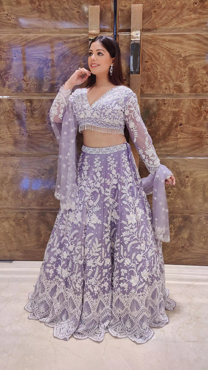 Levender Crop top lehenga