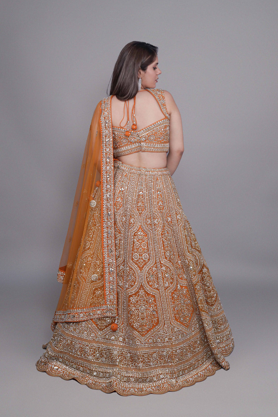 Lehenga Choli Indo-Western Style back profile