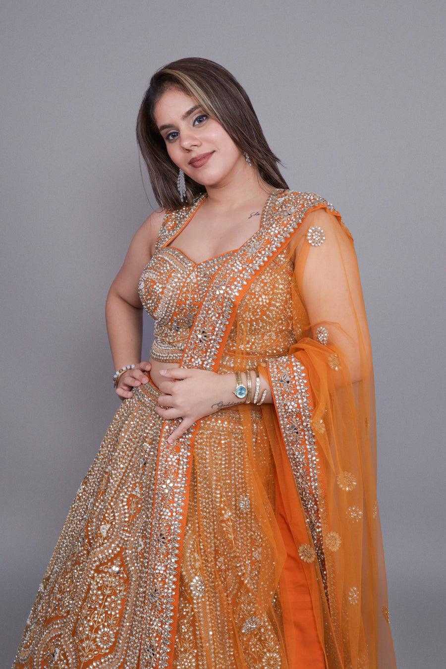 Lehenga Choli Indo-Western Style front close profile