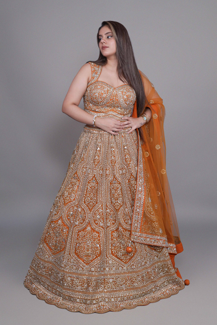 Lehenga Choli Indo-Western Style front profile