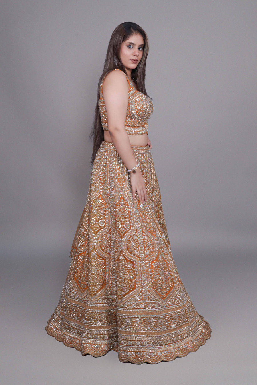 Lehenga Choli Indo-Western Style side profile