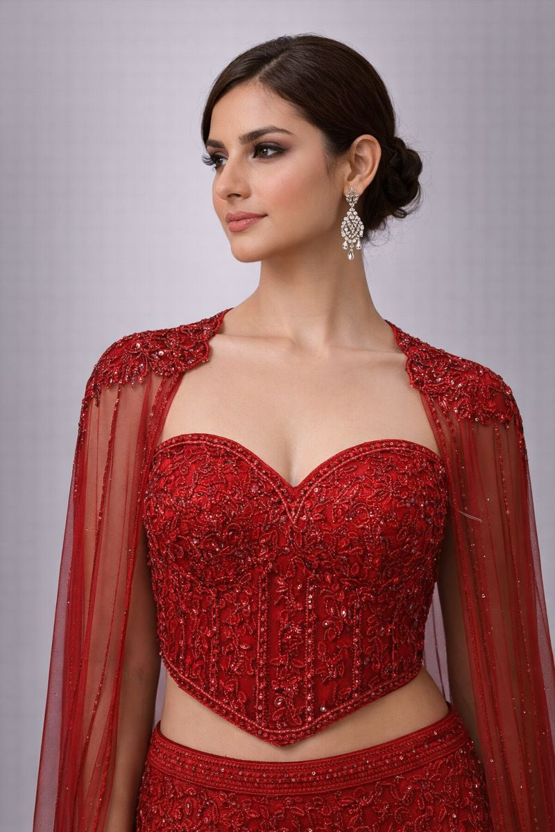 Lehenga Crop top style 