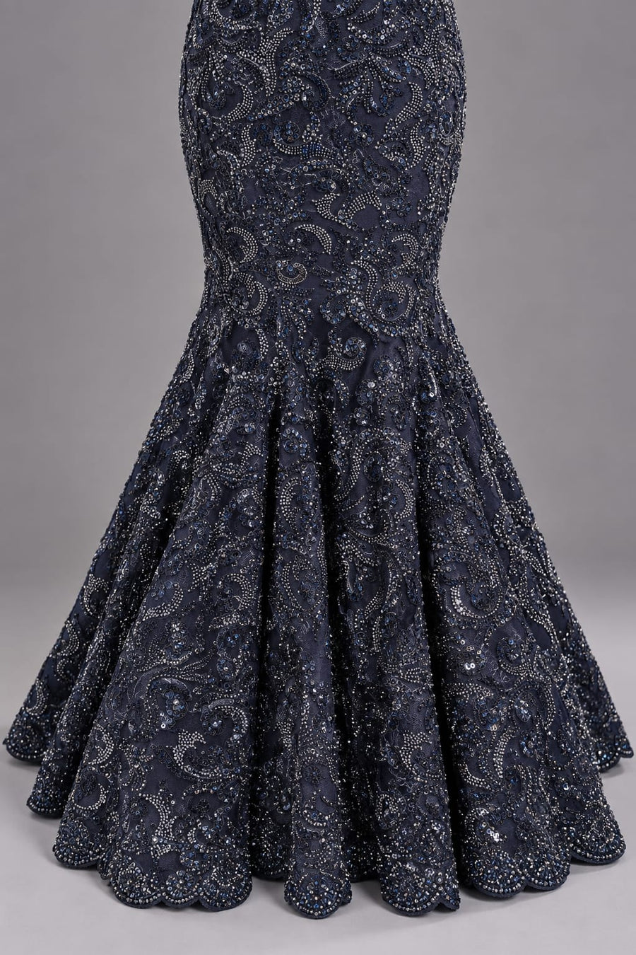Navy Blue Embellished Fishcut Lehenga Set for Women Cocktail Party Wear