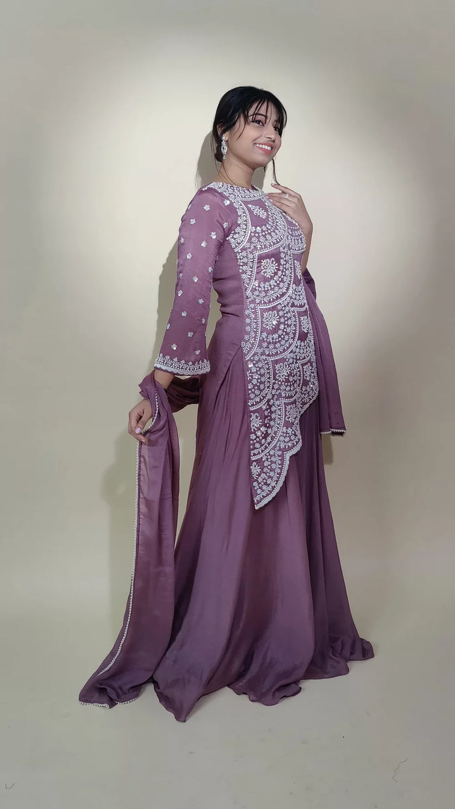 Mauve Indo western sharara