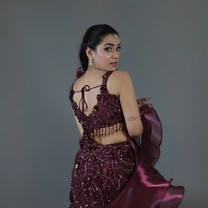 Mermaid Style Western Crop Top Skirt Vastrachowk