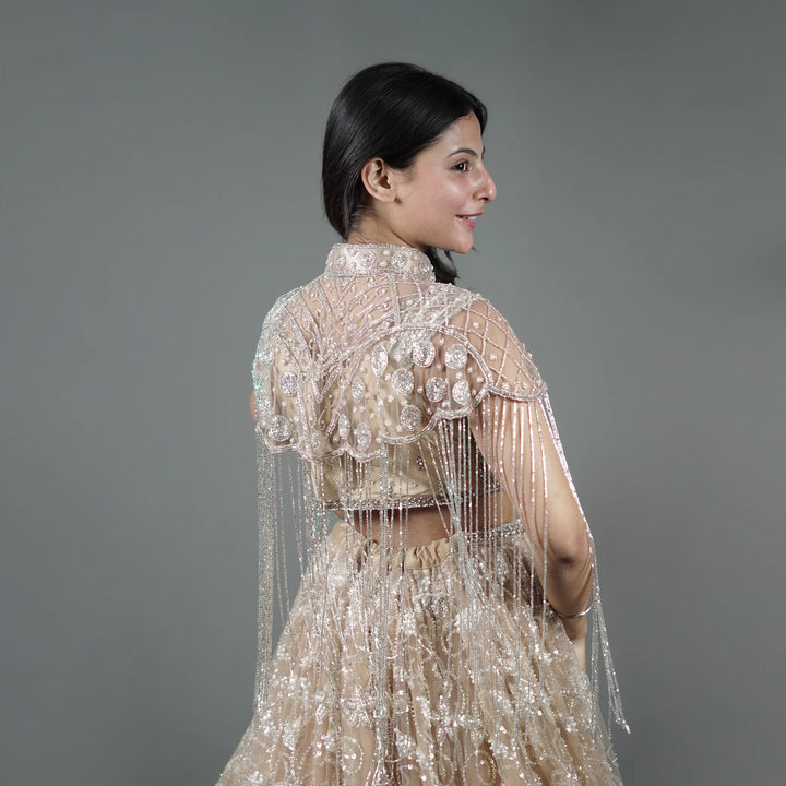 Modern Crop Top Lehenga with Cape Vastrachowk