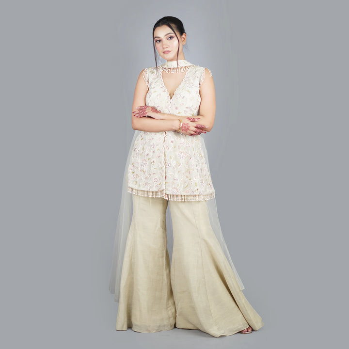 Modern Ethnic Peplum Sharara Set