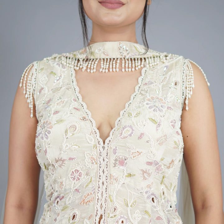 Modern Ethnic Peplum Sharara Set Vastrachowk