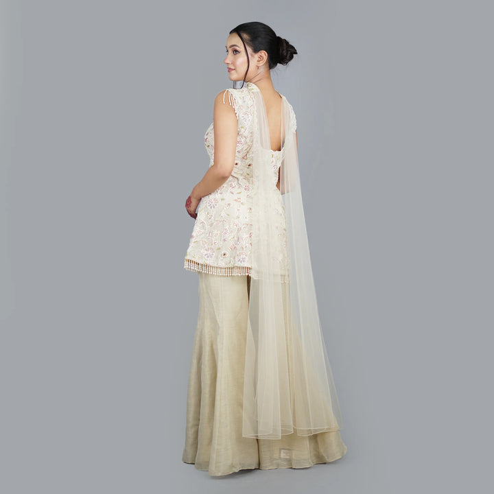 Modern Ethnic Peplum Sharara Set Vastrachowk