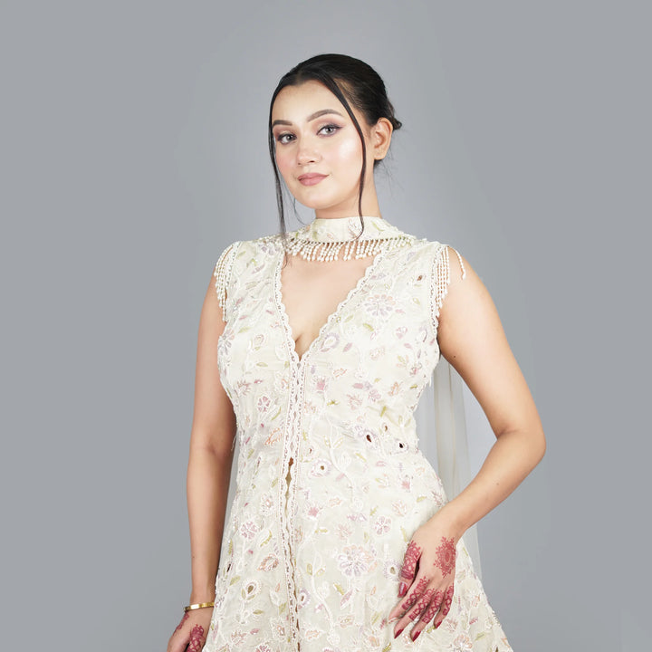 Modern Ethnic Peplum Sharara Set Vastrachowk