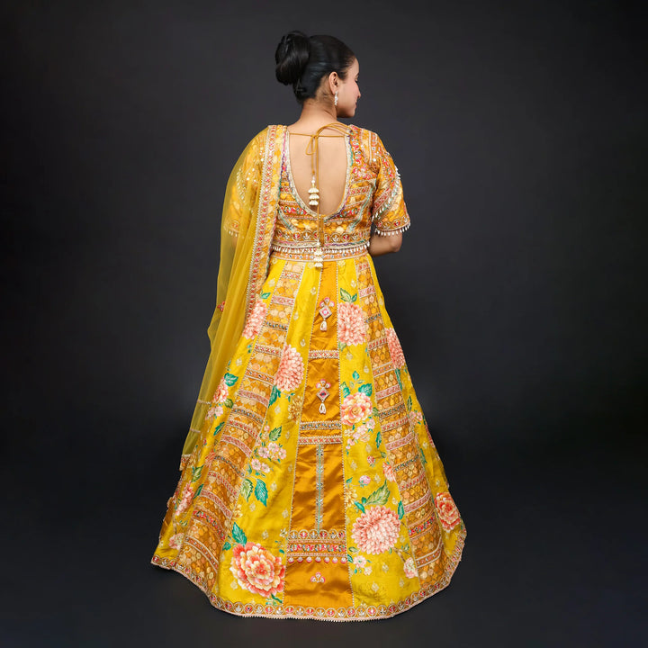 Multi-Colour Crop Top Traditional Lehenga- Vastrachowk