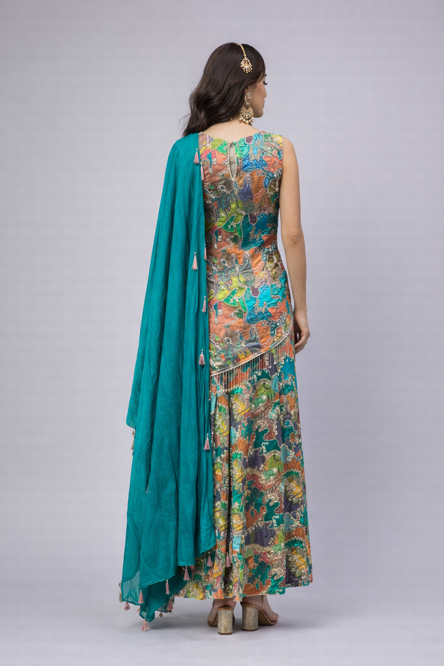 Multi Color  Kurti Style Sharara 