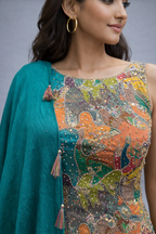 Multi Color  Kurti Style Sharara 