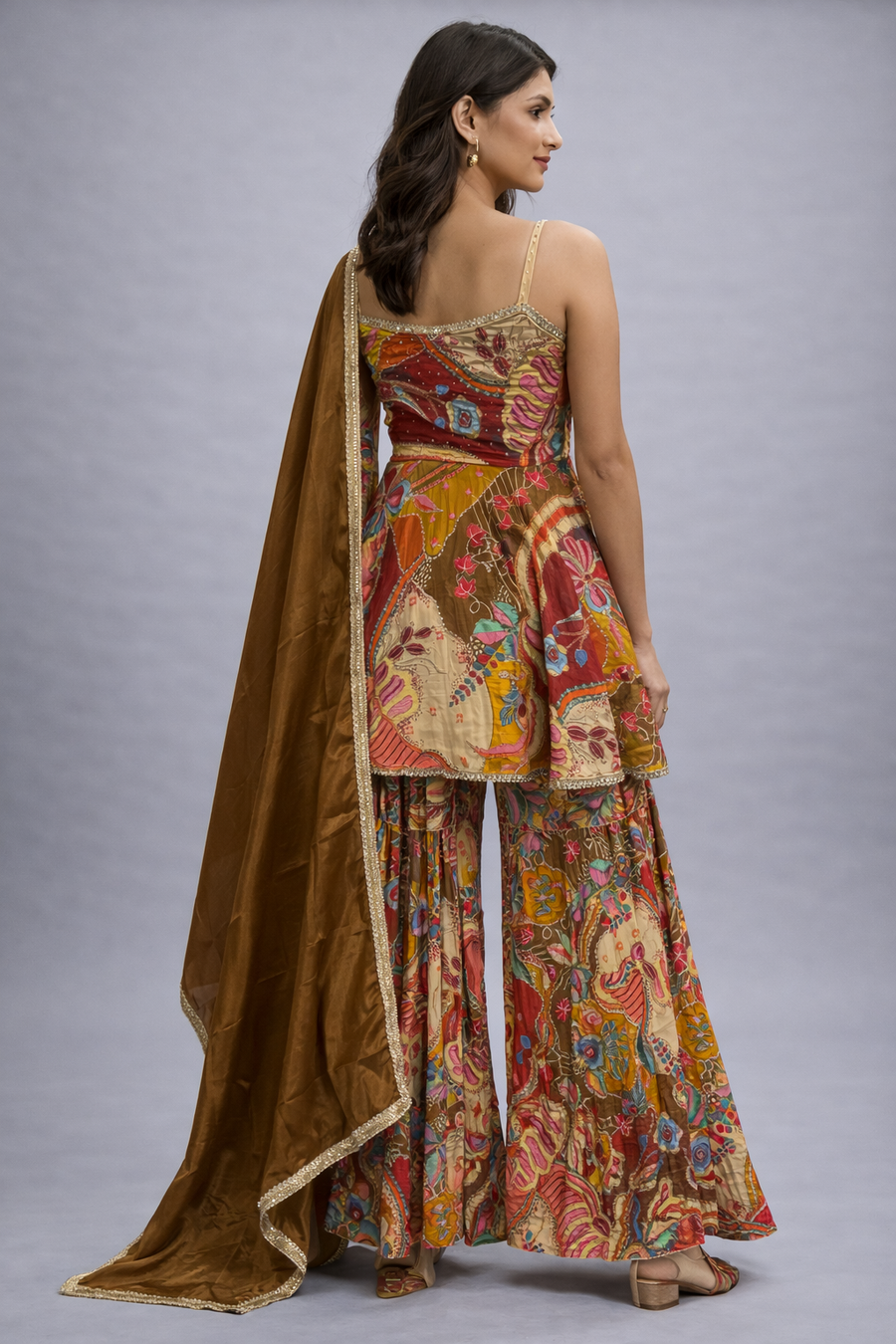 Multi Color Peplum Style Sharara