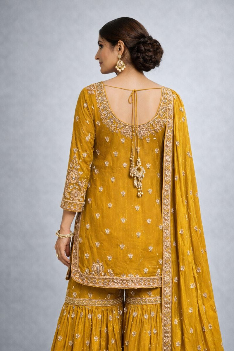 Mustard Yellow Sharara Suit 