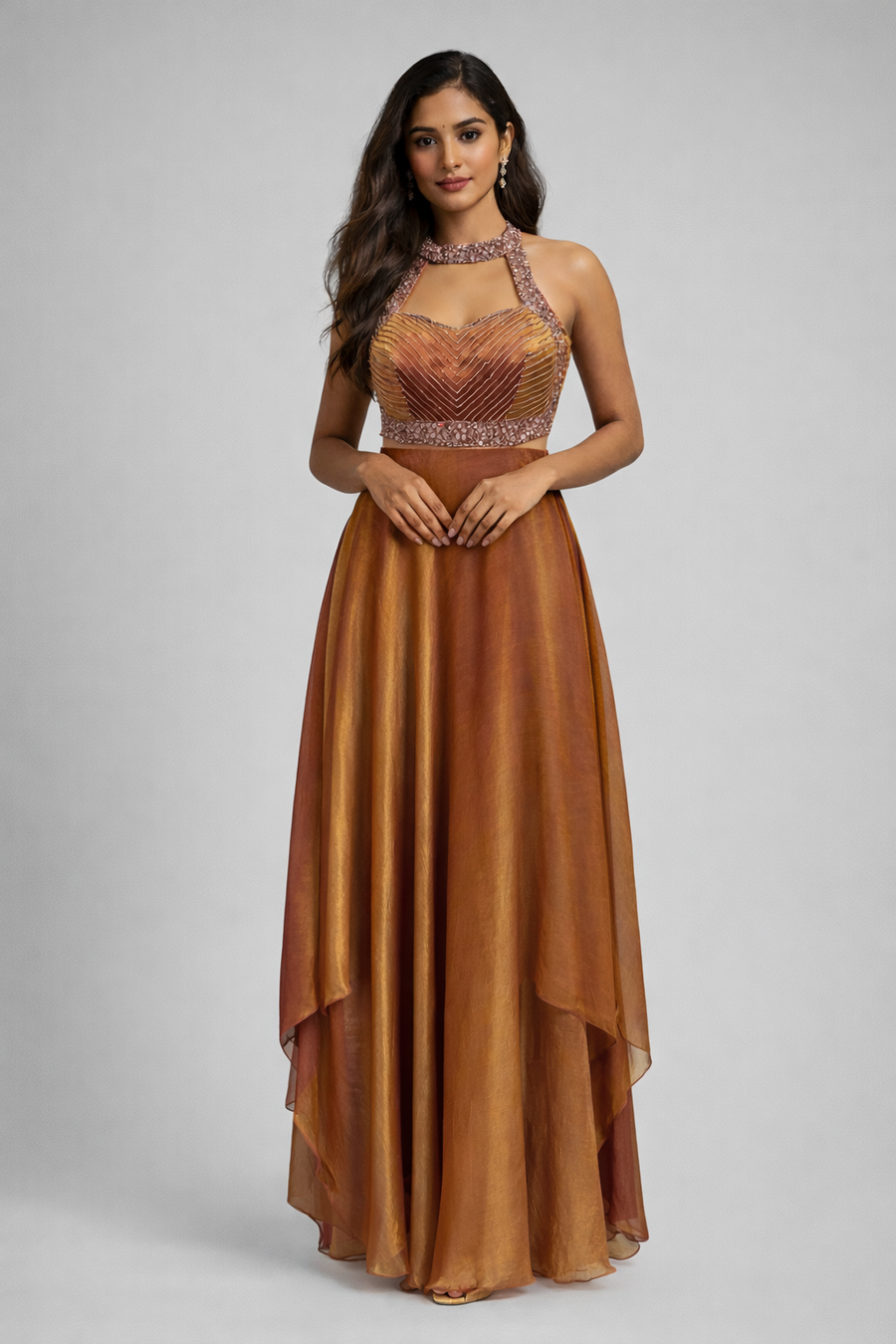 One Piece With Halter Neck 