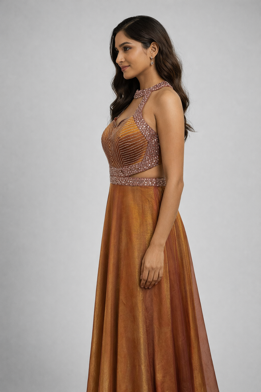 One Piece With Halter Neck 