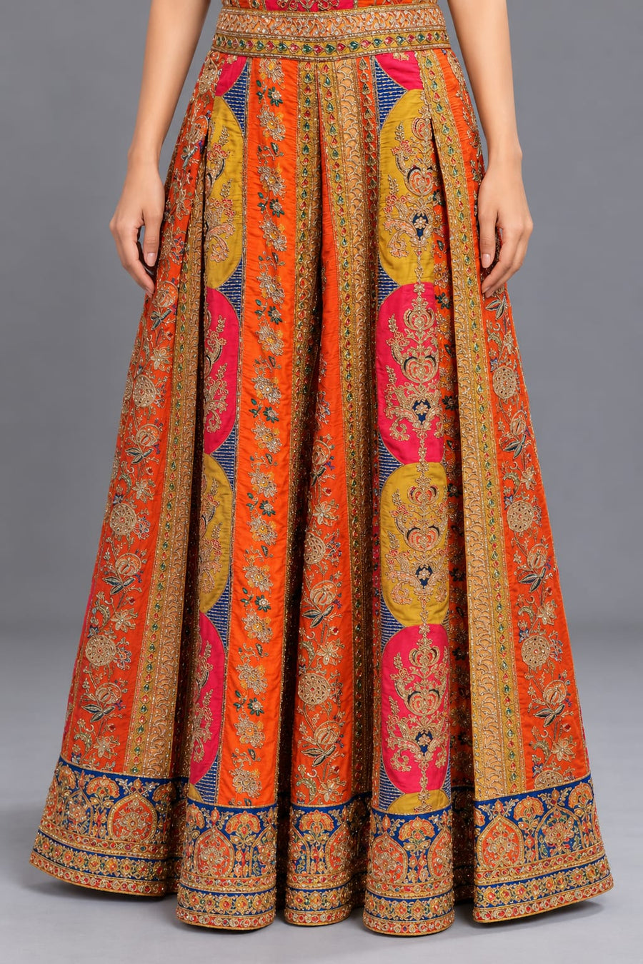 Orange Embroidered Halter Neck Jumpsuit for Women – Festive Wear