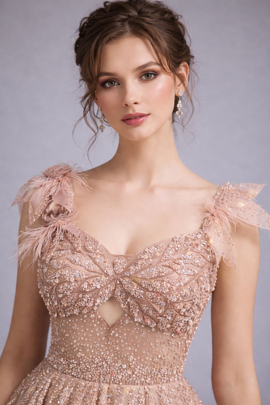 Blush Nude Embellished Ball Gown – vastrachowk