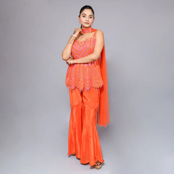 Peplum Shirt with Plazo