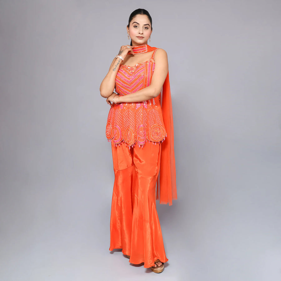 Peplum Shirt with Plazo