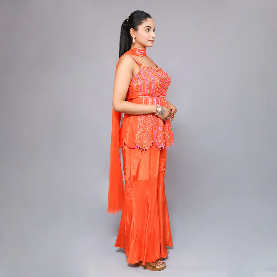 Peplum Shirt with Plazo Vastrachowk