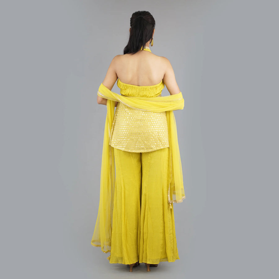 Peplum Style Kurti with Sharara Vastrachowk