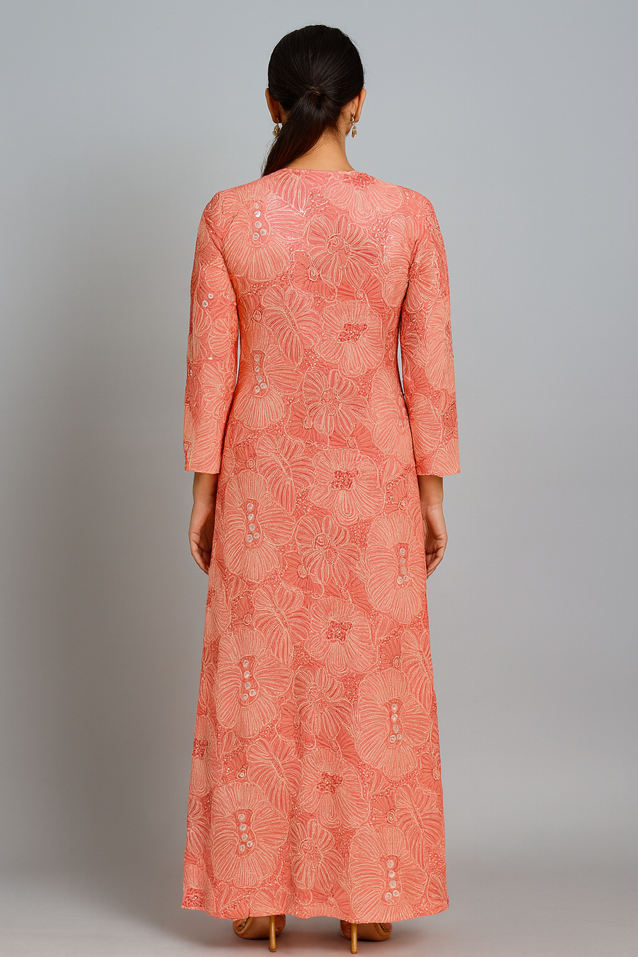 Pink Crop Top Dhoti with Jacket back profile